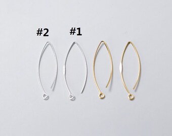 Sterling Silver Ear Hooks Gold Earring Hook Earring Wires Earring Findings Earring Making