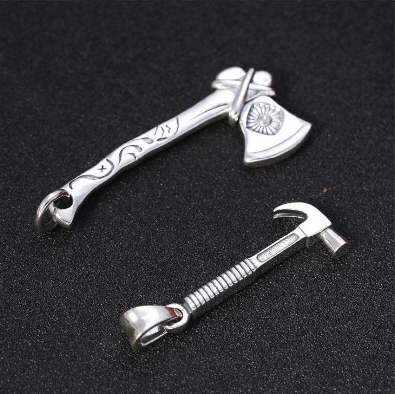 925 Sterling Silver Axe Pendant Silver Hatchet Pendant Silver Etsy