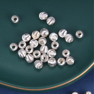 2-10pcs 925 Sterling Silver Bead 6mm Thai Karen Hill Tribe Bead Silver Spacer Ball Bead image 1