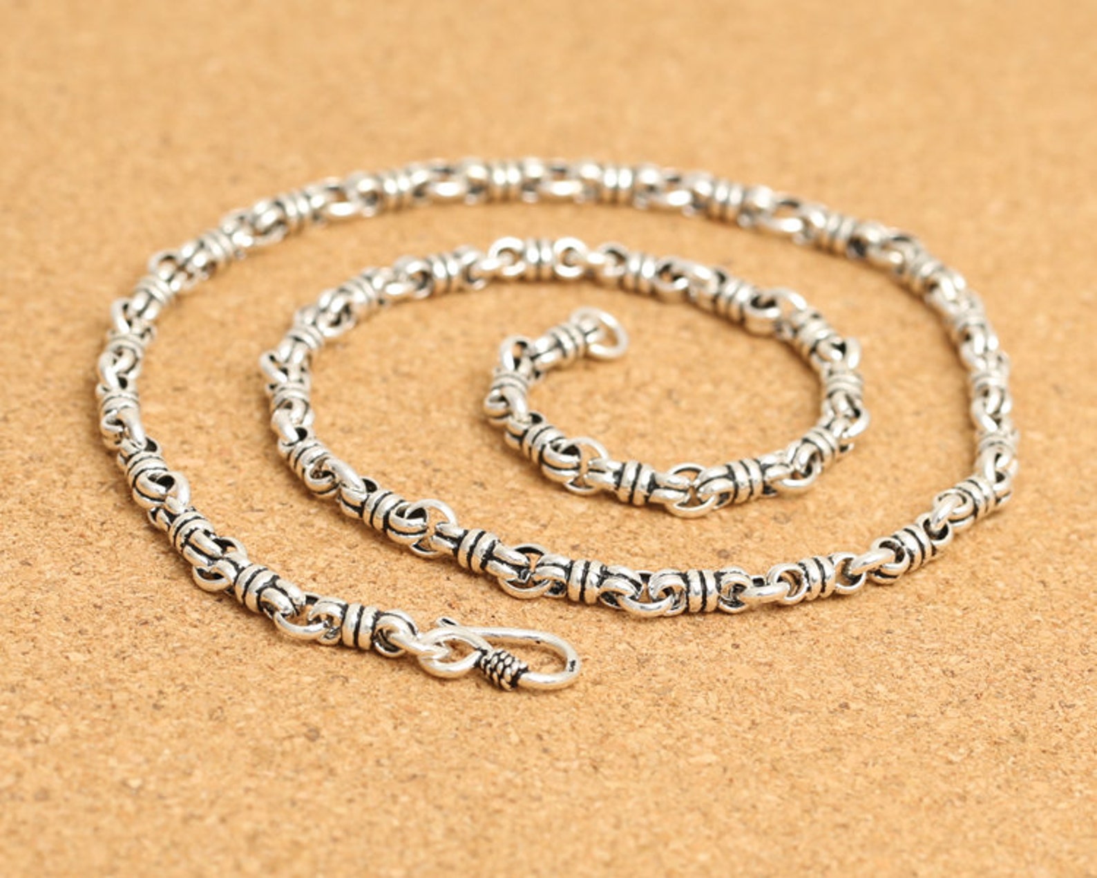 925 Sterling Silver Mens Necklace Antique Silver Necklace Etsy