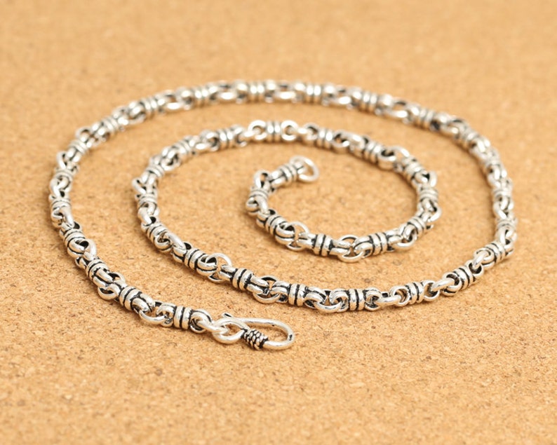 4mm silver chain antique silver necklace 4mm silver necklace 925 sterling silver mens necklace chunky silver necklace