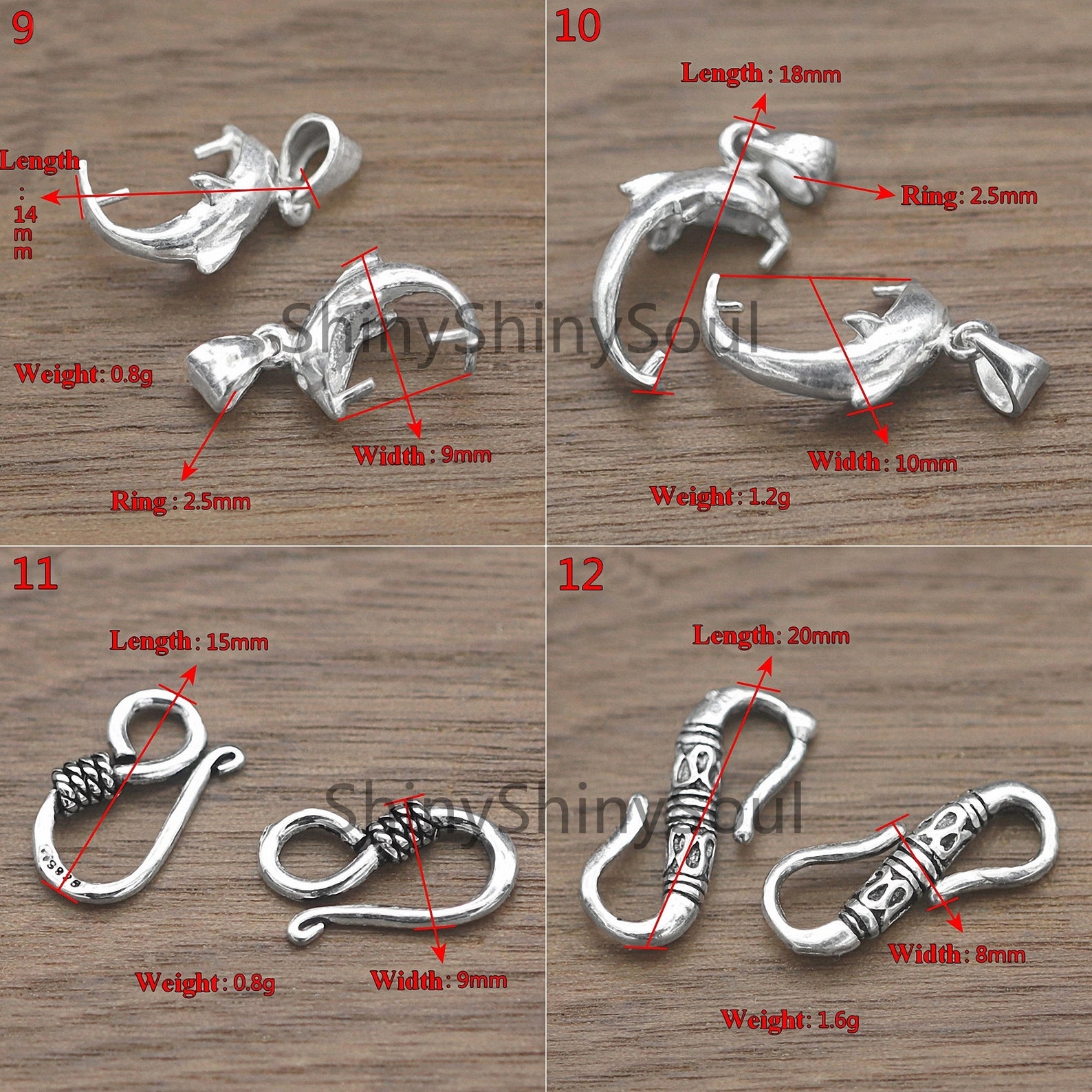 Sterling Silver Clasp Silver Clip S Clasp M Clasp Jewelry Etsy