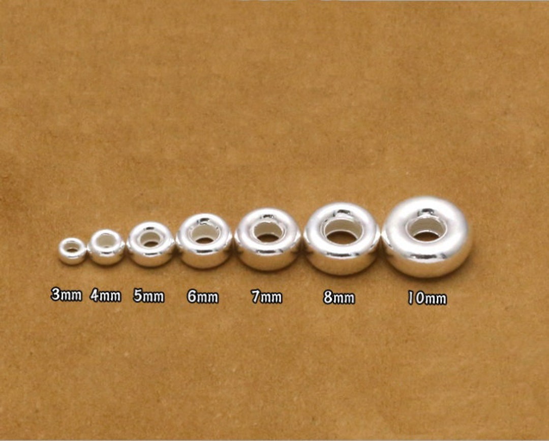 Sterling Silver Rondelle Beads Sterling Silver Saucer Loose Etsy