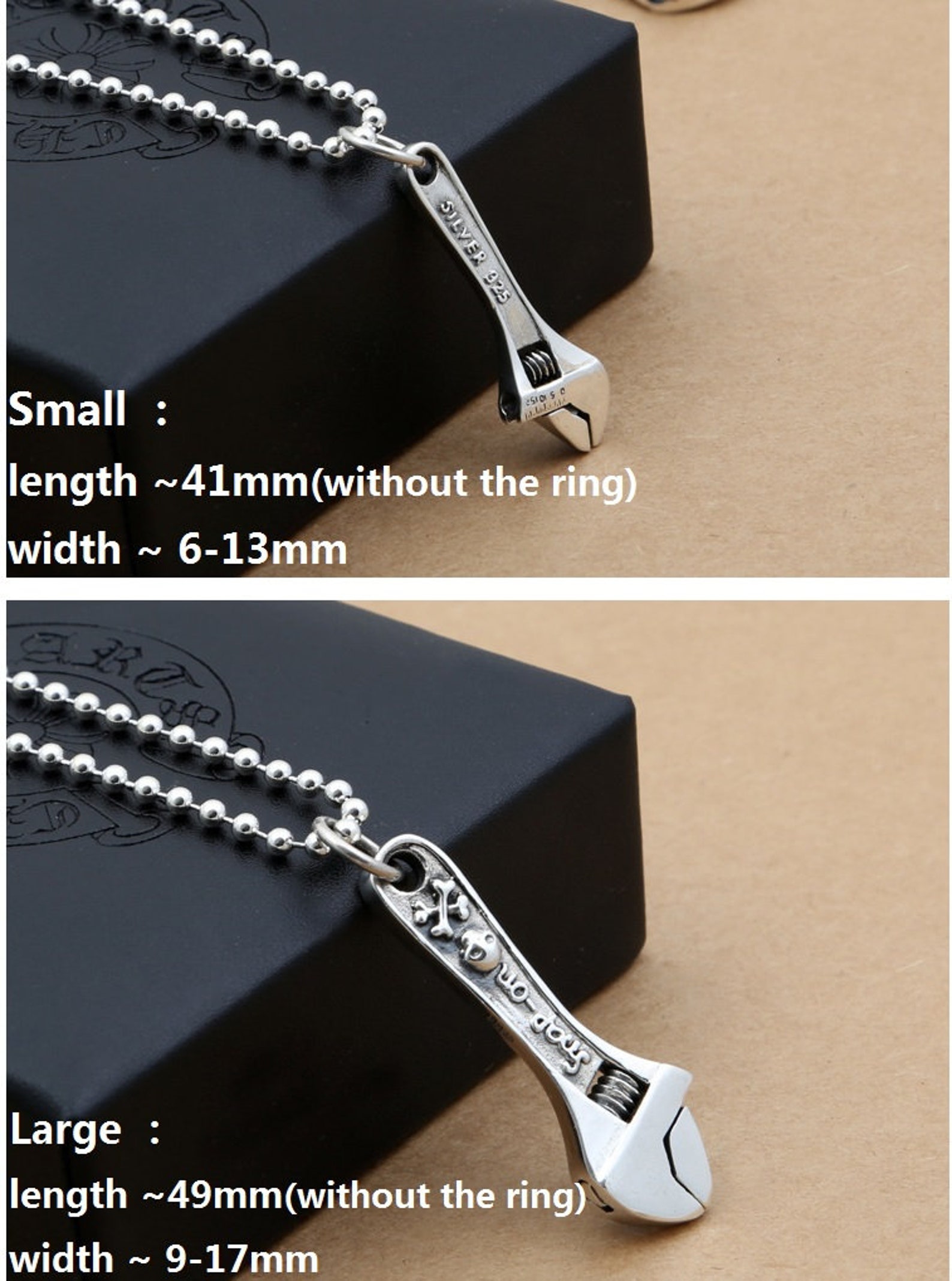 925 Sterling Silver Wrench Pendant Sterling Silver Wrench. Etsy