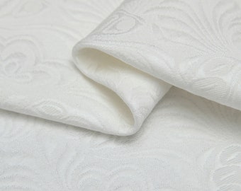 Thicker Jacquard Brocade Fabric Creamy white Butterfly Flowers Fashion Design Clothing Fabric