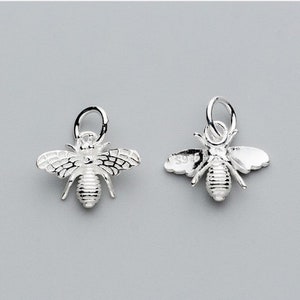 925 Sterling Silver Bee Charm Silver Bee Pendant Silver Charms image 2