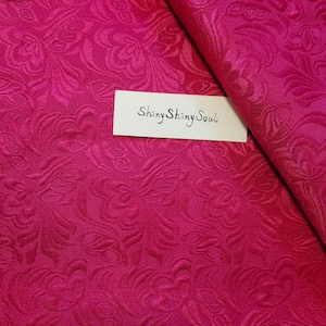 Jacquard Fabric Butterfly Embossed Style Brocade Fabric Hot Pink Rose Pink Wedding Dress Fabric Sewing Supplies