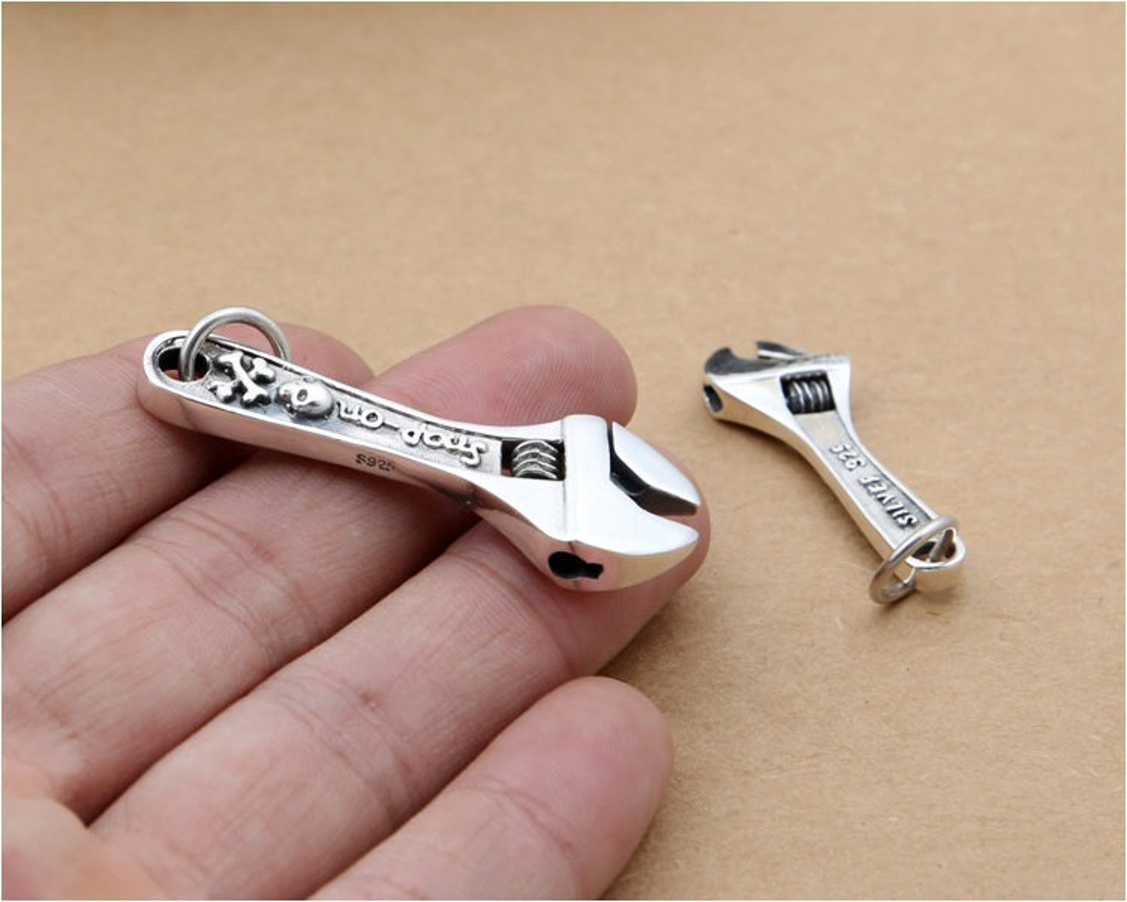 925 Sterling Silver Wrench Pendant Sterling Silver Wrench. Etsy