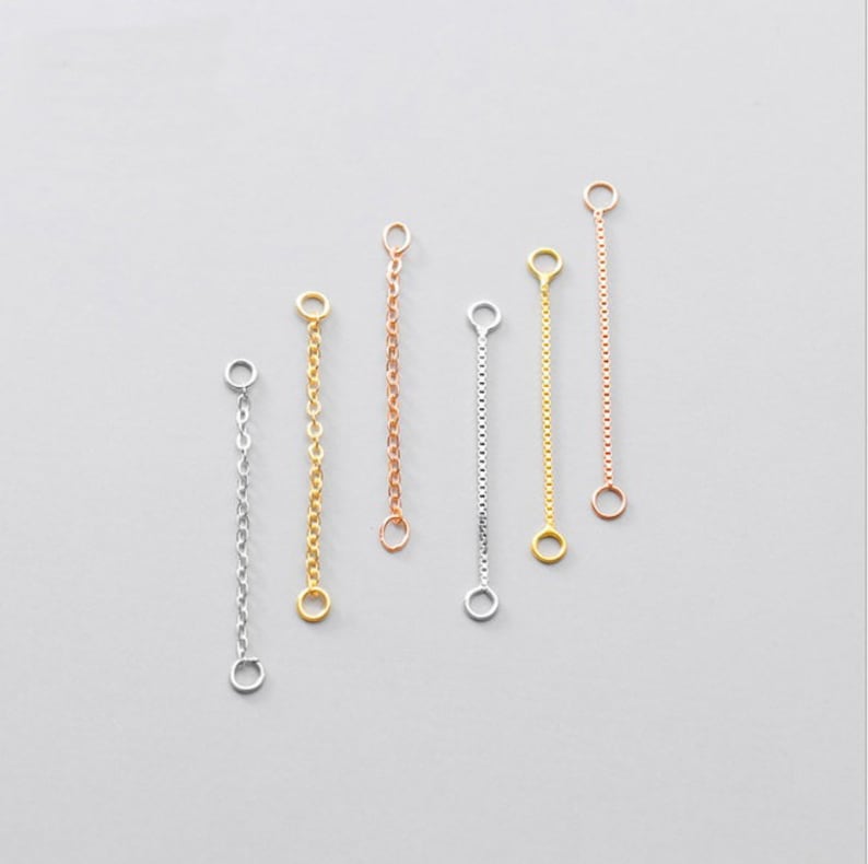 Sterling Silver Extend Chain Box Chain Extend Rolo Extend - Etsy