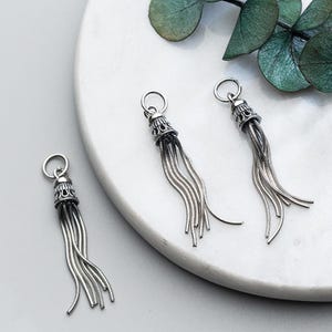 925 Sterling Silver Tassels Charms Silver Tassel Pendant,Earring Tassels,Sterling Tassels