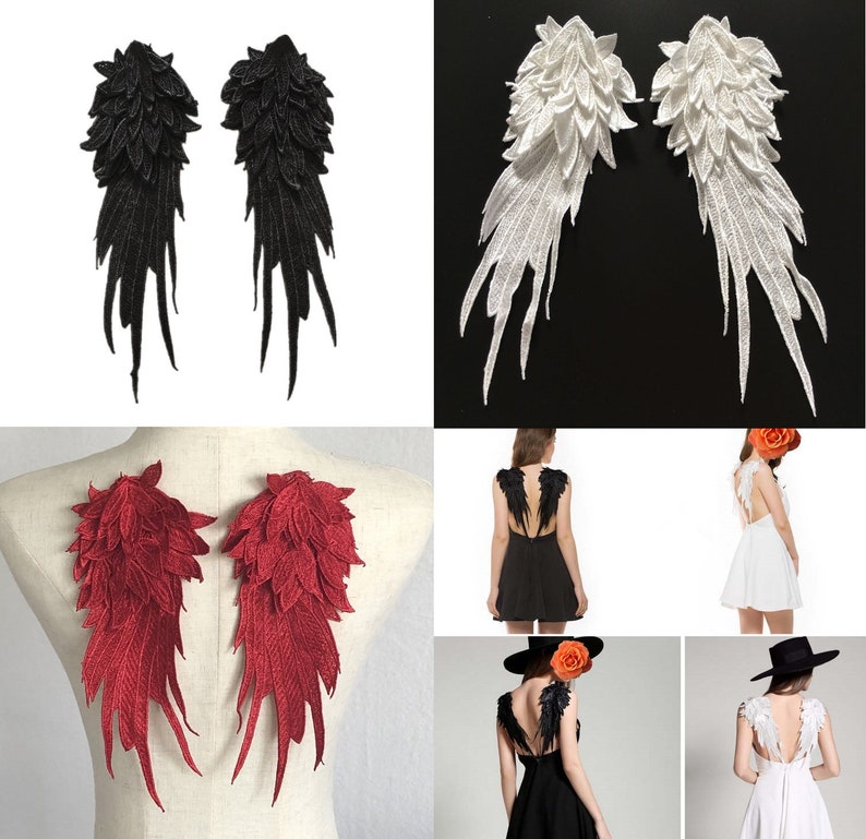 Wing Embroidery Patch Wings Applique Angel Wing Patch Sewing Etsy