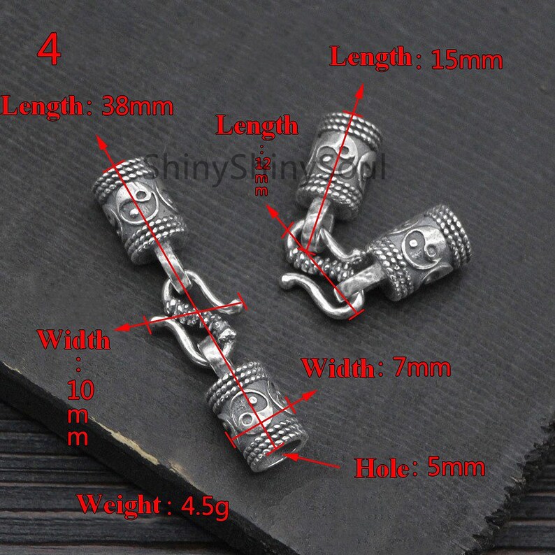 Sterling Silver Rope Clasp Leather Rope Clasp Silver Clasp Etsy