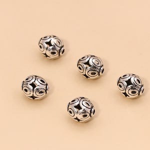 925 Sterling Silver Beads 10mm Oval Spacer Beads Silver Mala Bead silver supplies jewelry making