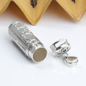 925 Sterling Silver Prayer Pendant Silver Locket Pendant Shurangama Mantra Pendant Silver Lama Pendant