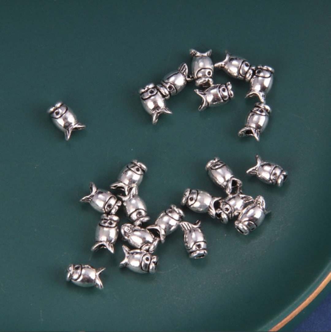925 Sterling Silver Fish Bead 4mm Mini Fish Bead Silver Fish Spacer Etsy