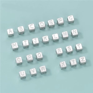 Sterling Silver Letter Bead Character Bead Silver Letter Alphabet Bead Silver Spacer Name Bead