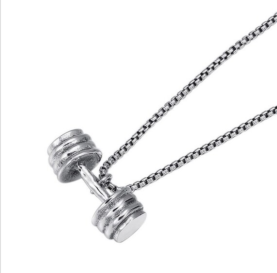 Sterling Silver Dumbbell Pendant 925 Silver Dumbbell Charm Etsy