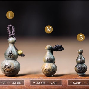 Wooden Gourd Pendant Mala Wood Calabash Charm Mantra Prayer Pendant Protection Luck Energy