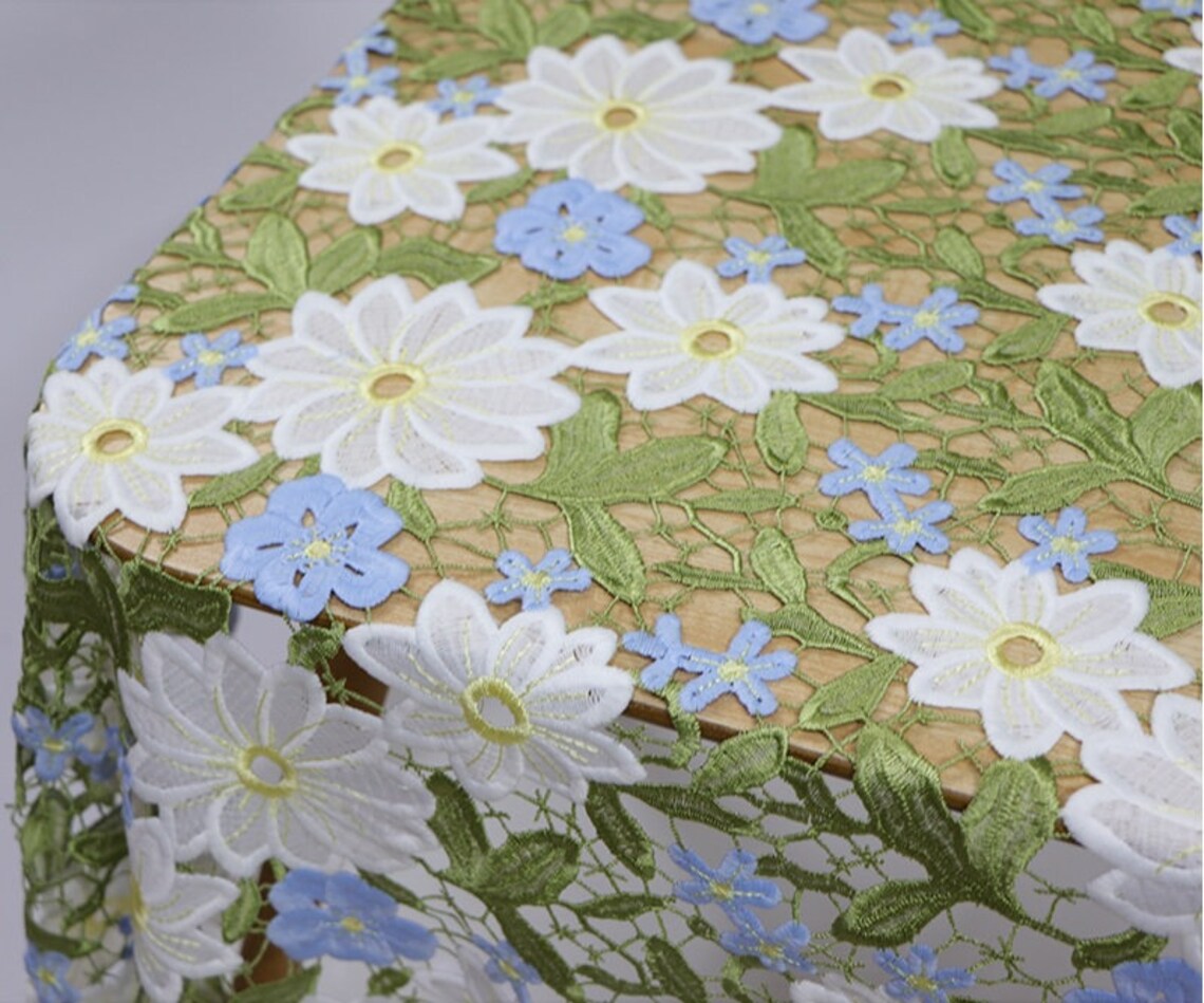 Embroidery lace fabric chic flower embroidered lace colorful  etsy Embroidery lace fabric chic flower embroidered lace colorful  etsy