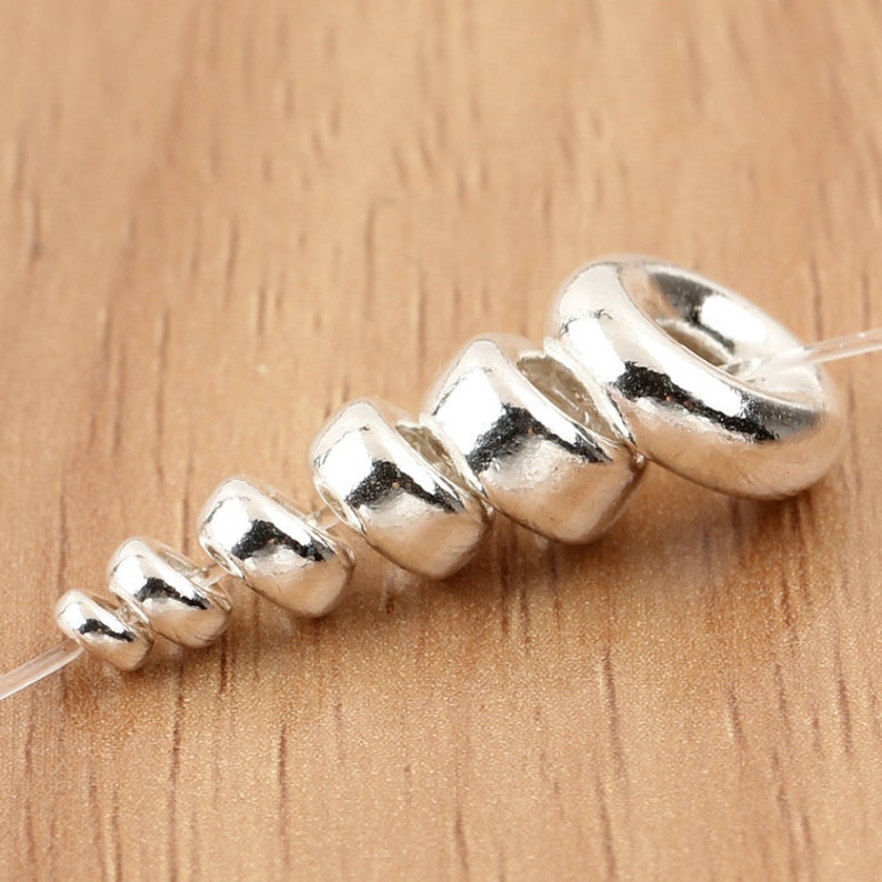 Sterling Silver Rondelle Beads sterling silver saucer loose Etsy