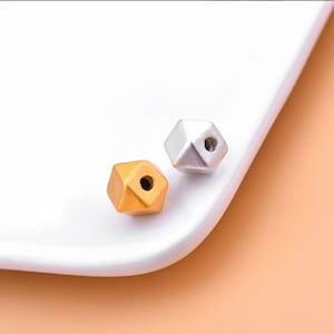 925 Sterling Silver Bead 3D Hard Silver Hexagon Bead Silver Hexagon Spacer