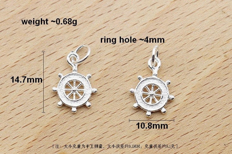 925 Sterling Silver Helm Charm Rudder Pendant Ethnic Charm - Etsy