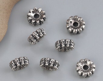 925 Sterling Silver Skull Bead Silver Skull Spacer 10mm Silver Skull Ring Bead