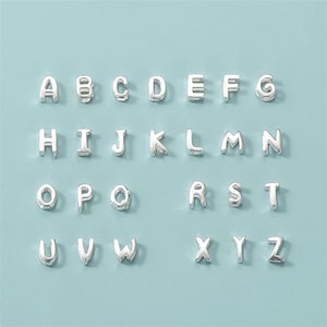 Sterling Silver Letter Bead Letter Spacer Character Bead Silver Alphabet A-Z Name Bead