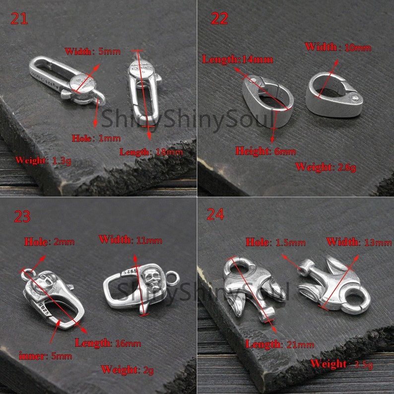 Bracelet Clasp Big Clasp Necklace Clasp Lobster Clasps Dragon Fish Snake Skull Flower Sterling Silver Clasp Animal Clasp Large Clasp