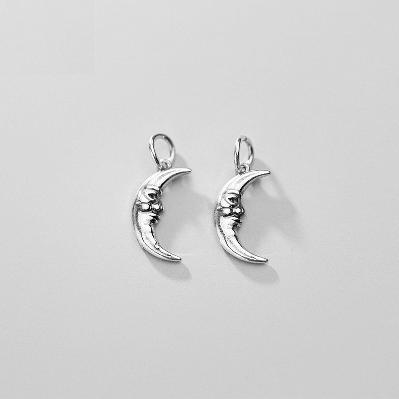 Sterling Silver Moon Charm 925 Silver Crescent Moon Pendant 16mm - Etsy