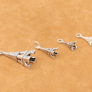 Sterling Silver Eiffel Tower Charms Eiffel Tower Pendants 925 Silver Tower image 2