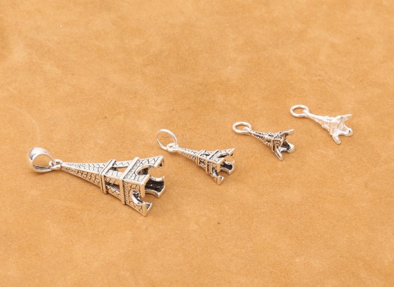 Sterling Silver Eiffel Tower Charms Eiffel Tower Pendants 925 Silver Tower image 2