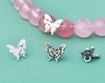 925 Silver Butterfly Charm 9mm Sterling Silver Butterfly Pendant
