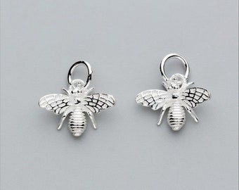 925 Sterling Silver Bee Charm Silver Bee Pendant Silver Charms