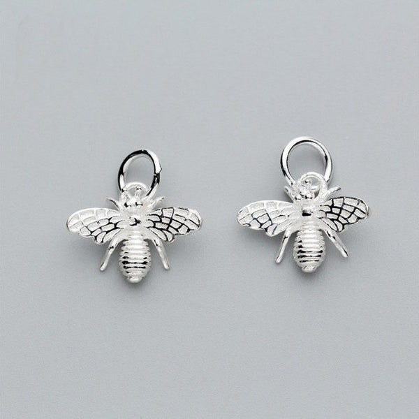 925 Sterling Silver Bee Charm Silver Bee Pendant Silver Charms