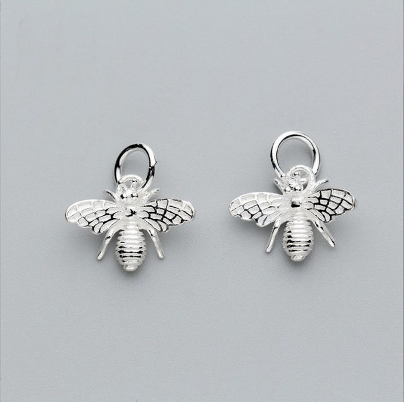925 Sterling Silver Bee Charm Silver Bee Pendant Silver Charms image 1