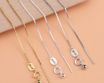 925 Sterling Silver Box Necklace Chain Thin Silver Necklace 18&quot; 45cm Box Chain Adjustable Chain Adjustable Necklace 24ga