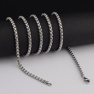 Tarnish Free Titanium Steel Box Chain Necklace Stainless Steel Link Chain
