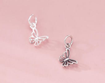 925 Sterling Silver Butterfly Charm 11mm Butterfly Pendant