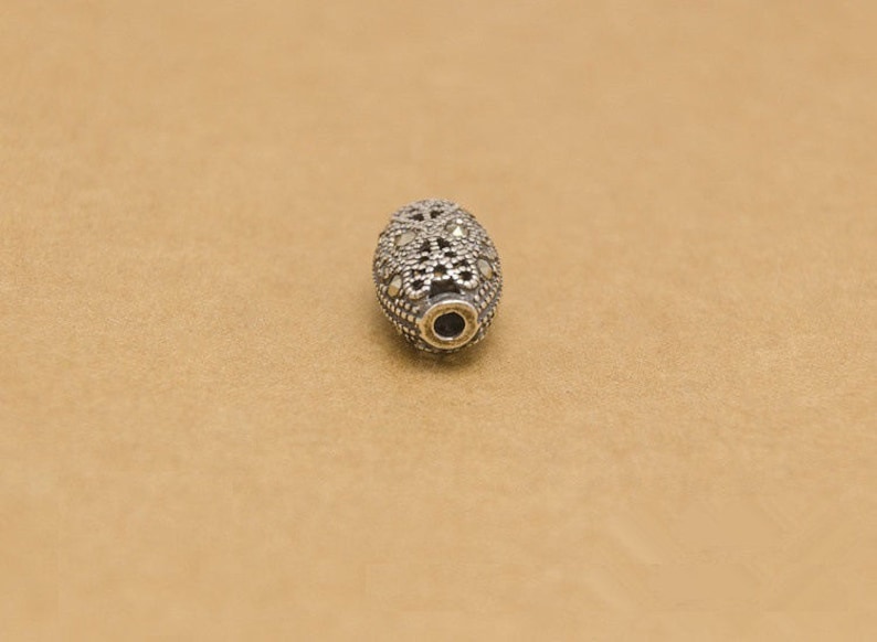 antique silver ethnic beads 925 sterling silver marcasite oval beads marcasite beads bracelet diy