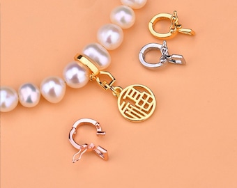925 Sterling Silver Clasp 7mm Silver Ring Clasp Silver Connector Pendant Clasp