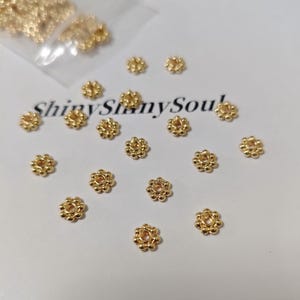 100pcs 14K Gold Filled Spacer Gold Filled Snowflake Spacer Brass Gold Filled Beads