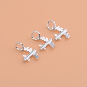 925 Sterling Silver Plane Charms Silver Airplane Pendant Mini Plane Pendant