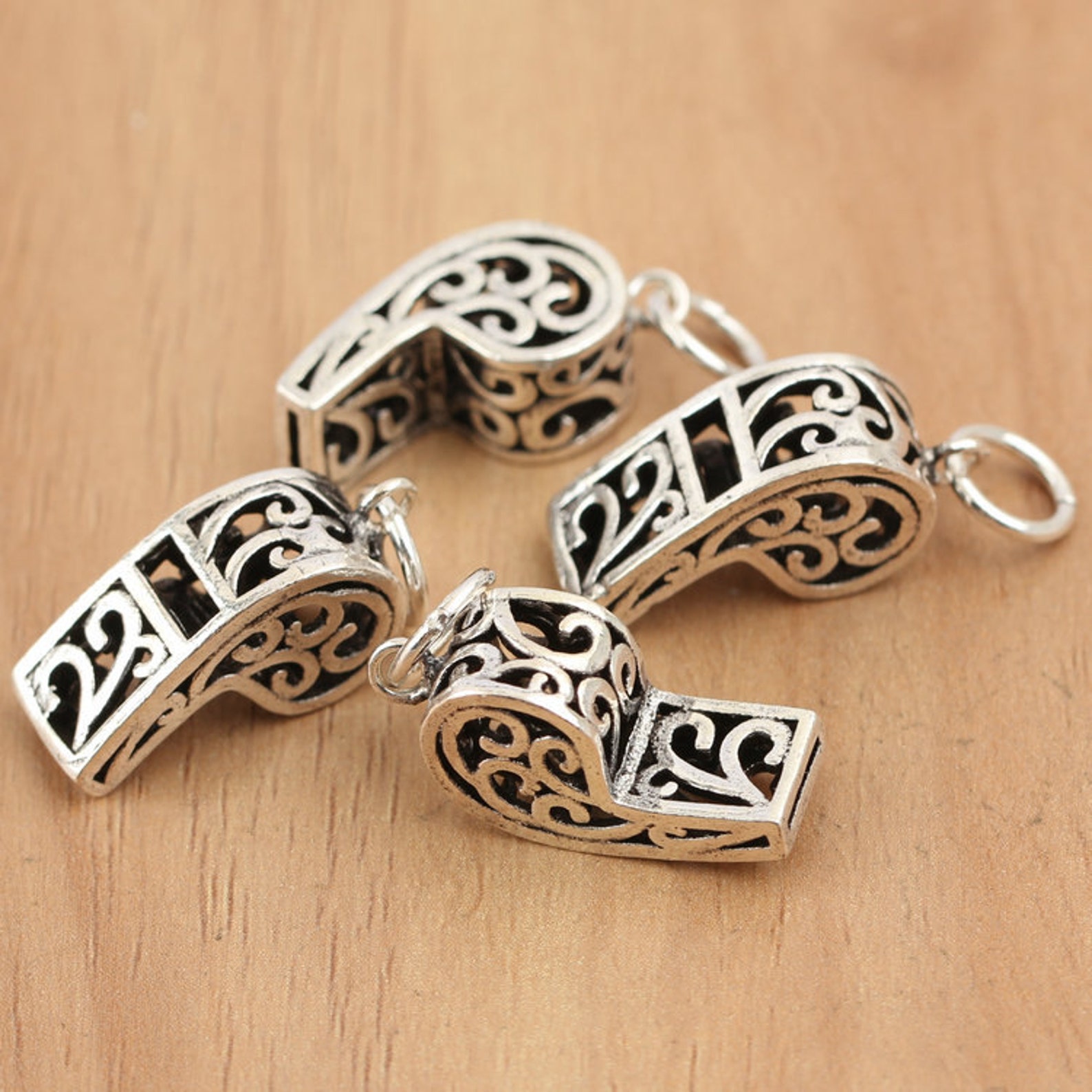 925 sterling silver whistle charm mini whistle pendant Etsy