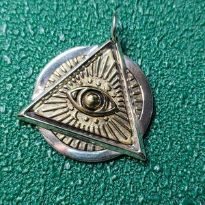 925 Sterling Silver All-Seeing Eye Pendant, Copper Eye Pendant Eye of Providence ,Personality Pendant