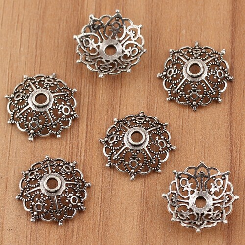 Sterling Silver Findings Wholesale filigree Bead Caps Etsy