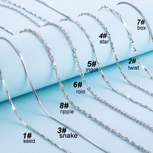 925 Solid Sterling Silver Necklace 16&quot; 18&quot; Silver Chains Silver Curb Chains, Silver Cable Chain, Rojo Chain Clavicle Chain 18/20/21/22ga