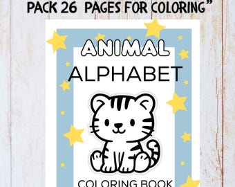 Animal Alphabet A–Z Coloring Pages | ABC Animals Coloring Book for Kids | Preschool & Kindergarten Printable