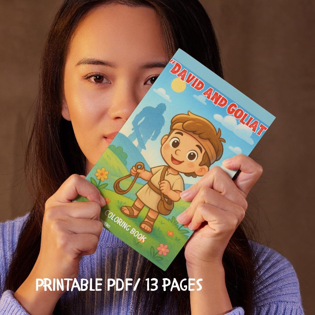 David and Goliath Coloring Book Kids Bible Stories Printable Pages