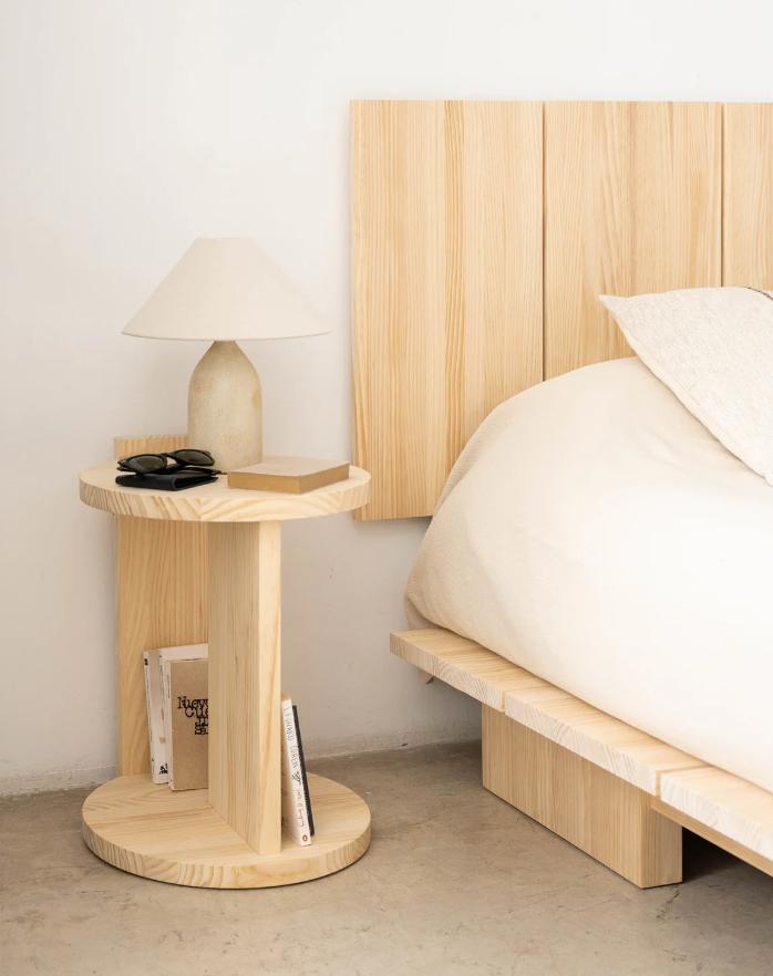 Modern Solid Wood Side Table – Minimalist Handmade Accent Table for ...